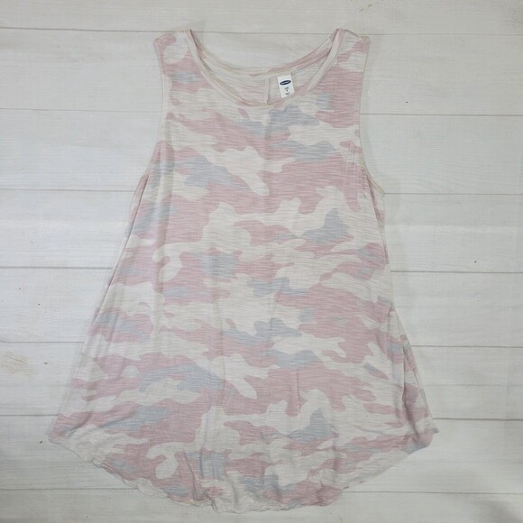 OLD NAVY Womens Pink Camo Print Luxe Tunic Tank Top Size Small - Picture 1 of 6